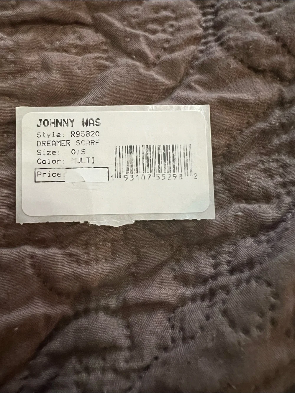 Johnny Was Pink Floral Scarf with Green and Coral Accents